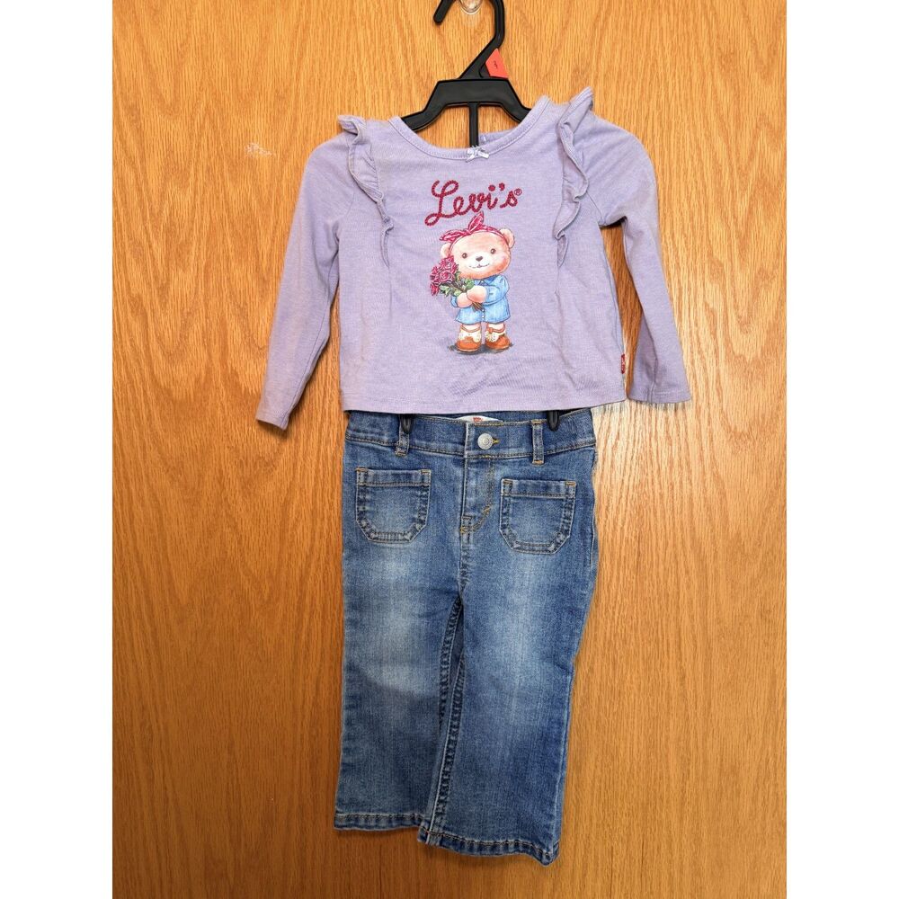 Levi's Baby 12 Months Long Sleeve Top and Jeans Set